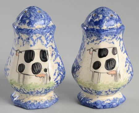 Molly's Cows Blue Salt & Pepper Set