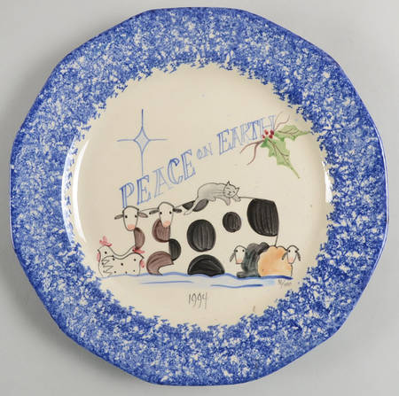 Molly's Cows Blue 10" Wall Plate