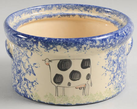 Molly's Cows Blue 5" Round Box No Lid