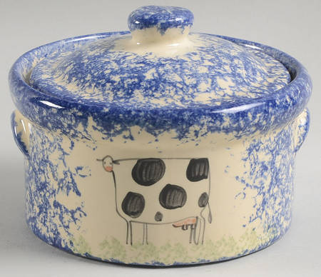 Molly's Cows Blue 5" Round Box & Lid