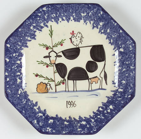 Molly's Cows Blue 6" Wall Plate