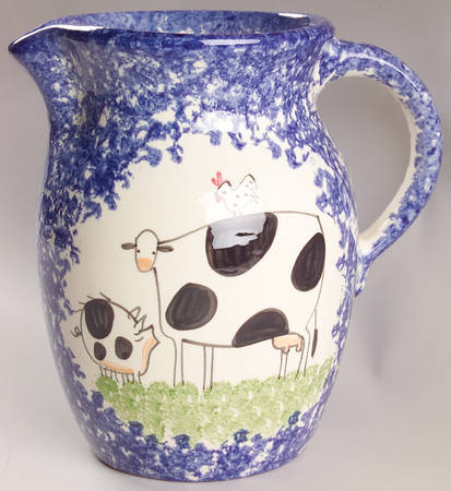 Molly's Cows Blue 48 Oz Pitcher