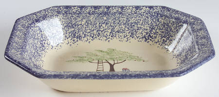 Molly's Cows Blue 11" Oval Vegetable Bowl