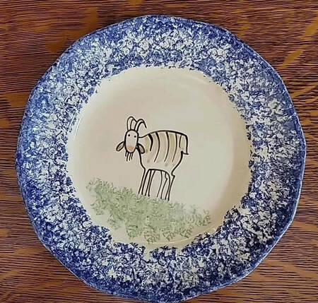 Molly's Cows Blue Salad Plate
