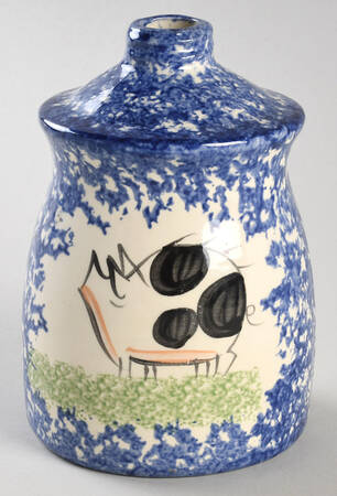 Molly's Cows Blue 5" Bud Vase