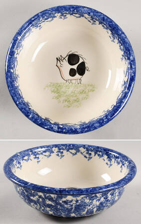 Molly's Cows Blue Coupe Soup Bowl