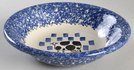 Molly's Cows Blue 9" Round Vegetable Bowl