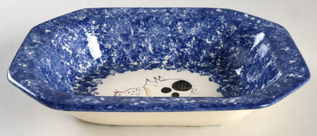 Molly's Cows Blue 10" Oval Vegetable Bowl