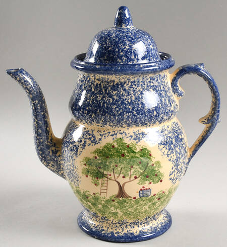 Molly's Cows Blue Coffee Pot & Lid