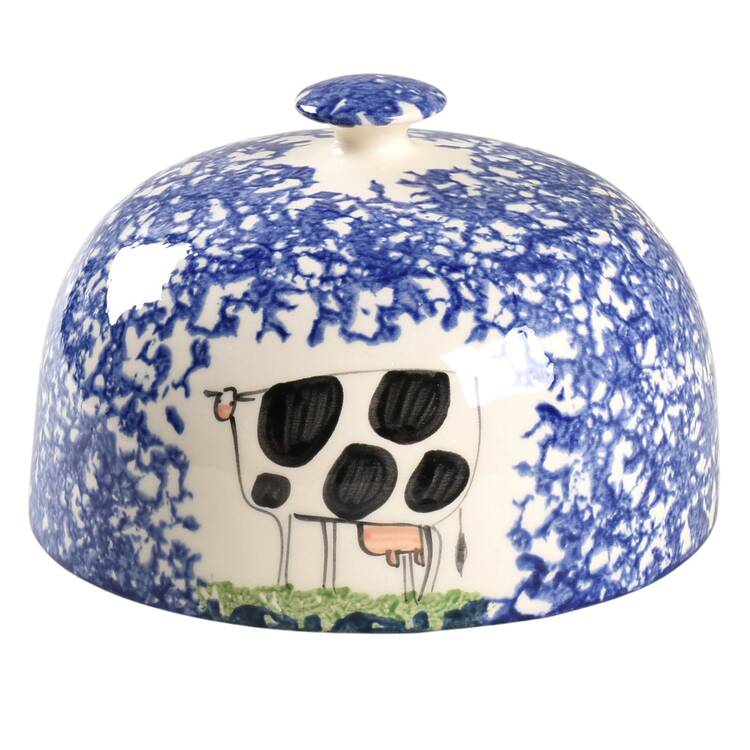 Molly's Cows Blue Lid for Round Cheese Dish