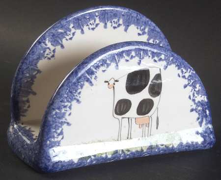 Molly's Cows Blue Napkin Holder