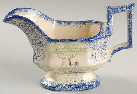 Molly's Cows Blue Gravy Boat