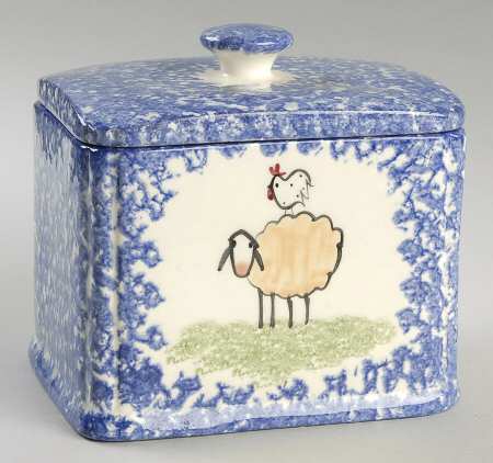 Molly's Cows Blue Recipe Box & Lid