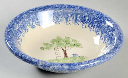 Molly's Cows Blue 9" Round Vegetable Bowl