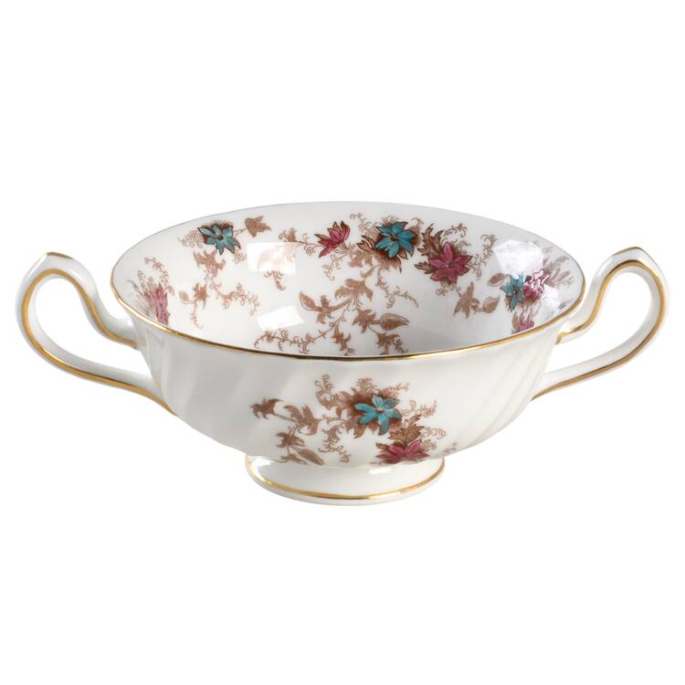 Ancestral (Wreath Backstamp) Footed Cream Soup Bowl