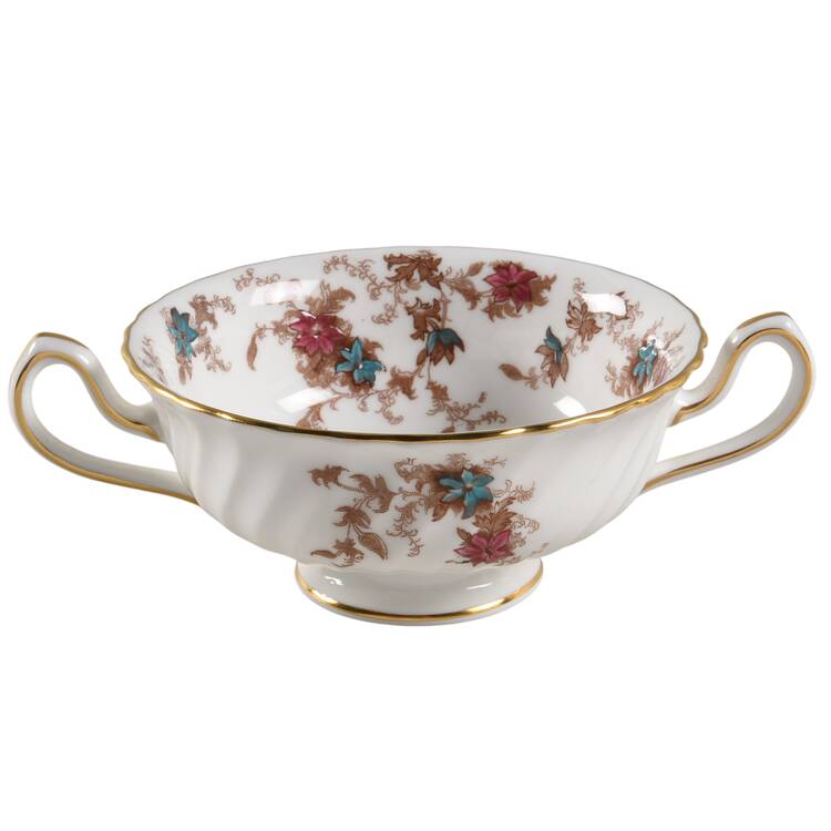 Ancestral (Wreath Backstamp) Footed Cream Soup Bowl