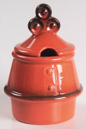 Red Rooster Red Mustard with Lid Condiment Set