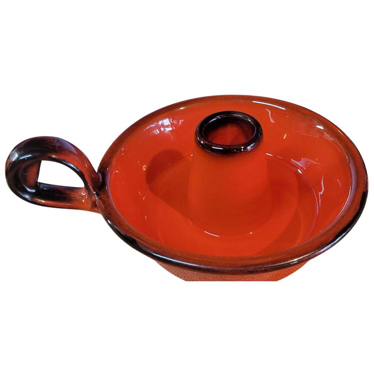 Red Rooster Handled Candleholder