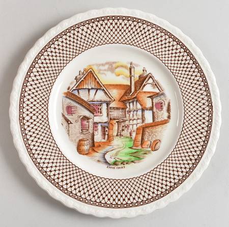 Shakespeare Land Brown Multicolor Salad Plate