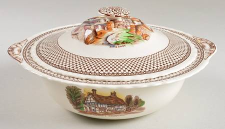 Shakespeare Land Brown Multicolor Round Covered Vegetable