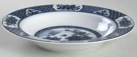Imari Blue Large Rim Soup Bowl