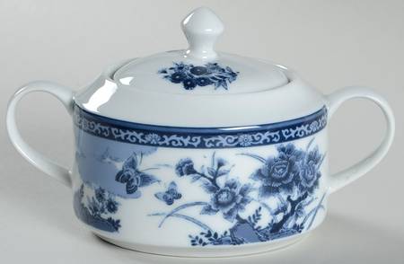 Imari Blue Sugar Bowl & Lid