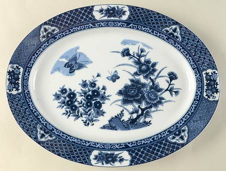Imari Blue 13" Oval Serving Platter