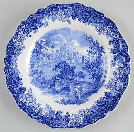 Romantic England Blue (Shield Backstamp) Dinner Plate
