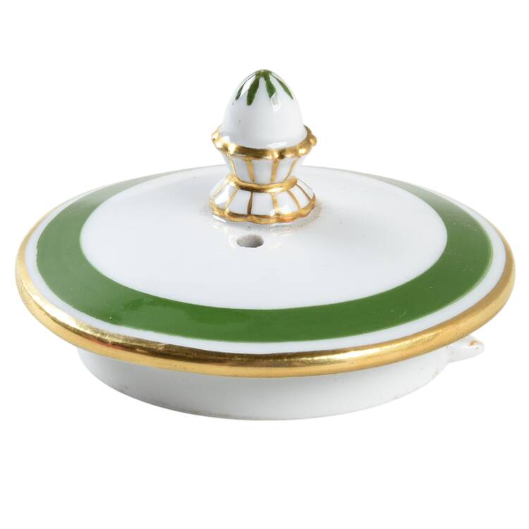 Full Green Vine (Smooth, Gold Trim) Lid for Mini Teapot