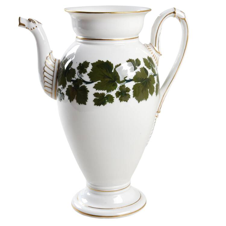 Full Green Vine (Smooth, Gold Trim) Coffee Pot No Lid