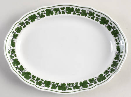 Full Green Vine (Scalloped, No Trim) 11" Oval Serving Platter