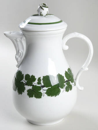 Full Green Vine (Scalloped, No Trim) Coffee Pot & Lid