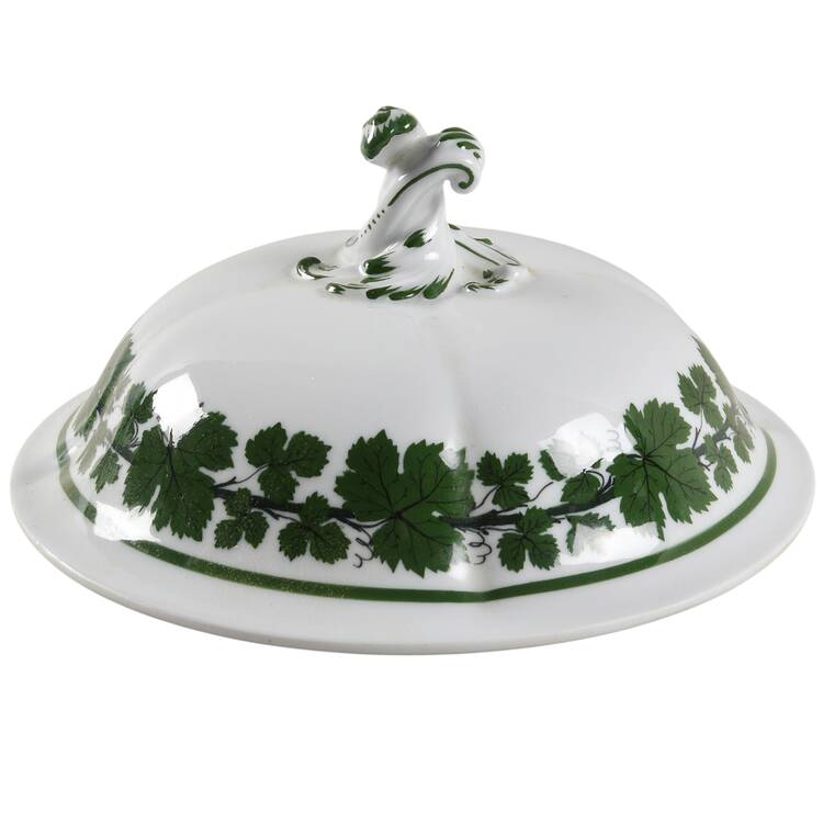 Full Green Vine (Scalloped, No Trim) Lid for Round Vegetable by Meissen (Germany)