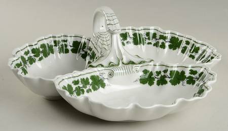 Full Green Vine (Scalloped, No Trim) 3-Part Relish