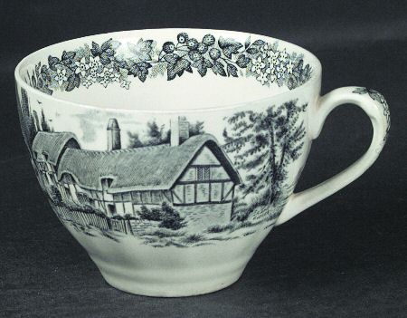 Romantic England Blue Gray Flat Cup