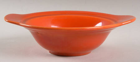 Early California Orange Lugged Chowder Bowl
