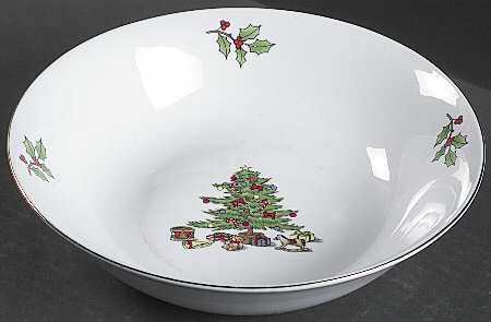 Home For The Holidays (No Gold Band) 9" Round Vegetable Bowl