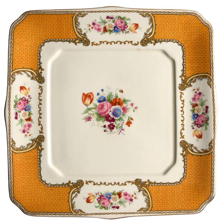 The Bouquet Orange 12" Square Tray