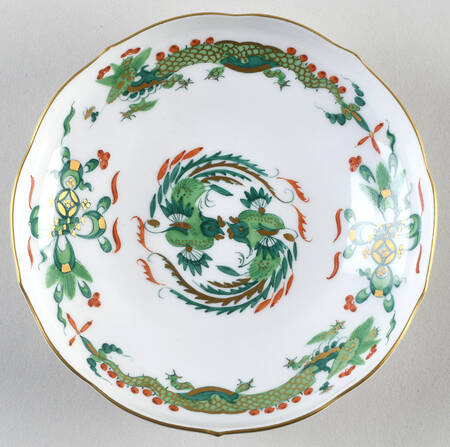 Dragon Green (Red Dot Accent) Saucer for Footed Cup