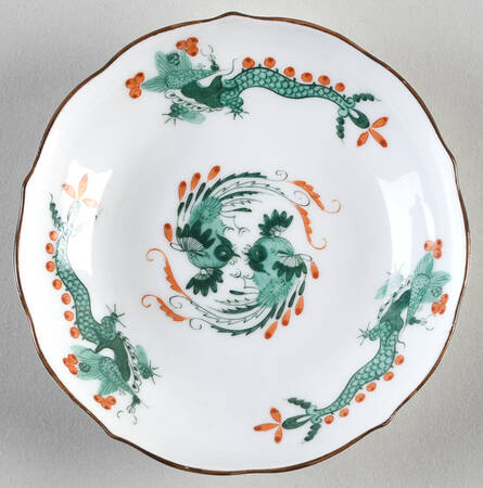 Dragon Green (Red Dot Accent) Saucer for Flat Demitasse Cup