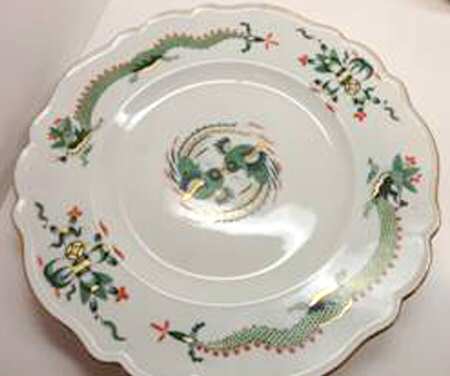 Dragon Green (Red Dot Accent) Saucer for Flat Cup