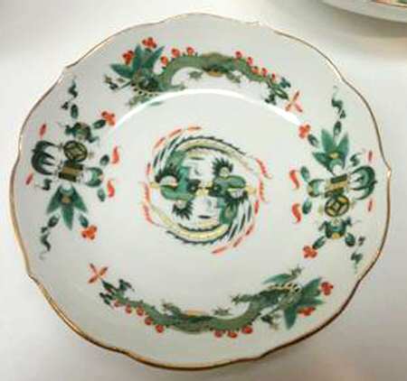 Dragon Green (Red Dot Accent) Salad/Dessert Plate