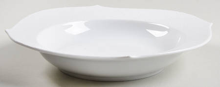 Wave White Large Rim Soup Bowl