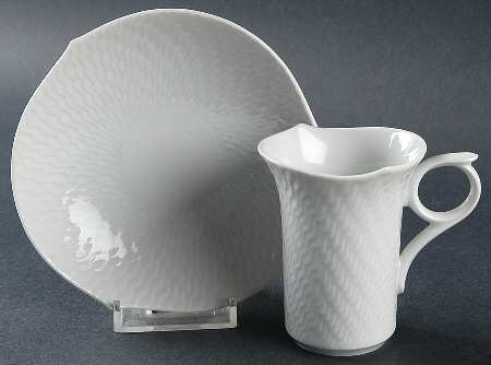 Wave White Espresso Cup and Saucer Set