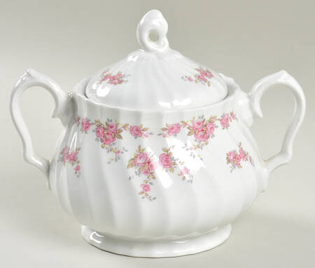 Brides Bouquet, Swirl, No Gold  Sugar Bowl & Lid