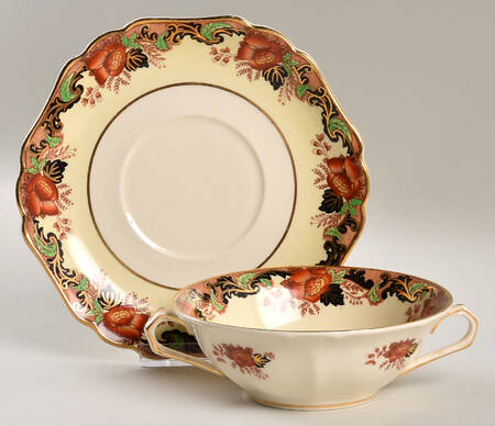 Victoria Footed Cream Soup Bowl & Saucer Set