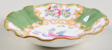 Cockatrice Green (Scalloped, Brown Trim) Butter Pat