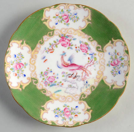 Cockatrice Green (Scalloped, Brown Trim) Salad Plate