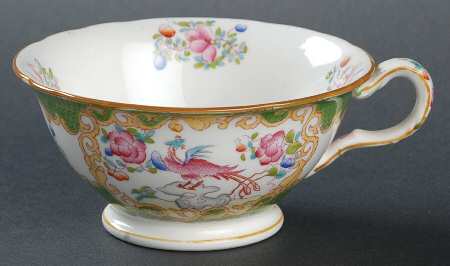 Cockatrice Green (Scalloped, Brown Trim) Footed Cup