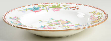 Cuckoo (Smooth, White, Globe Bks) Large Rim Soup Bowl